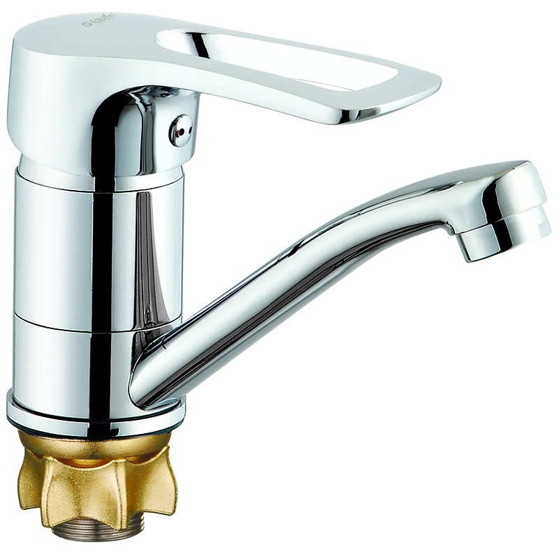 Смеситель д/умывальника 4G4-B181 короткий поворотный фото