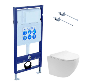Инсталляция AQUATEK SET ЕВРОПА T-KKI1 монт.рама (без клавиши)+KKI-0000001+унитаз ЕВРОПА AQ1900T-00 фото