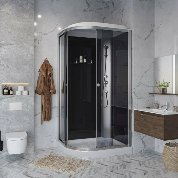 Душевая кабина Niagara Eco E120/80/13R/TN (120*80*215) н.п (13см), стекло тонированное фото