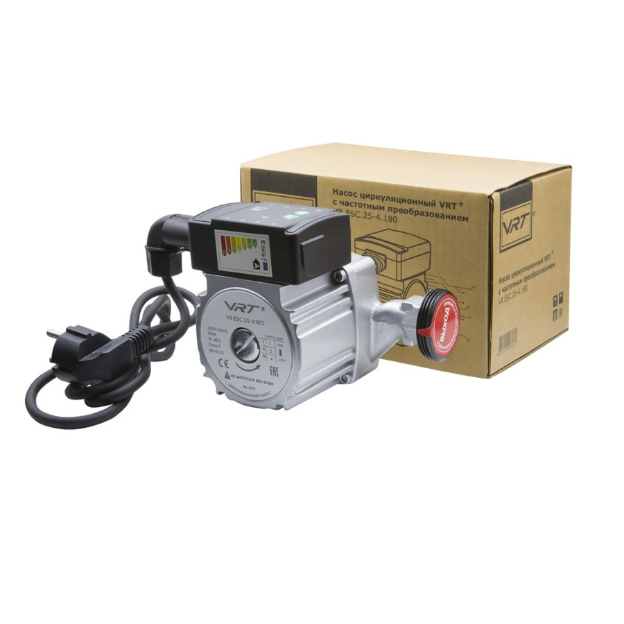 Насос циркуляционный VRT VR.ESC.25-4.180, 5-22Вт, с частотным регулированием, с гайками фото