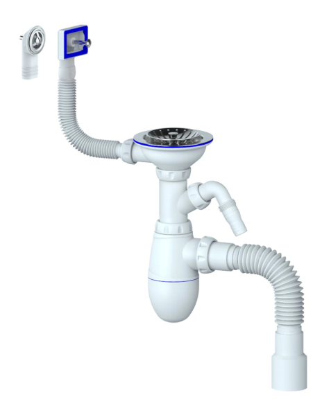 Сифон для мойки В427Р 3 1/2" с круглым переливом UNICORN фото