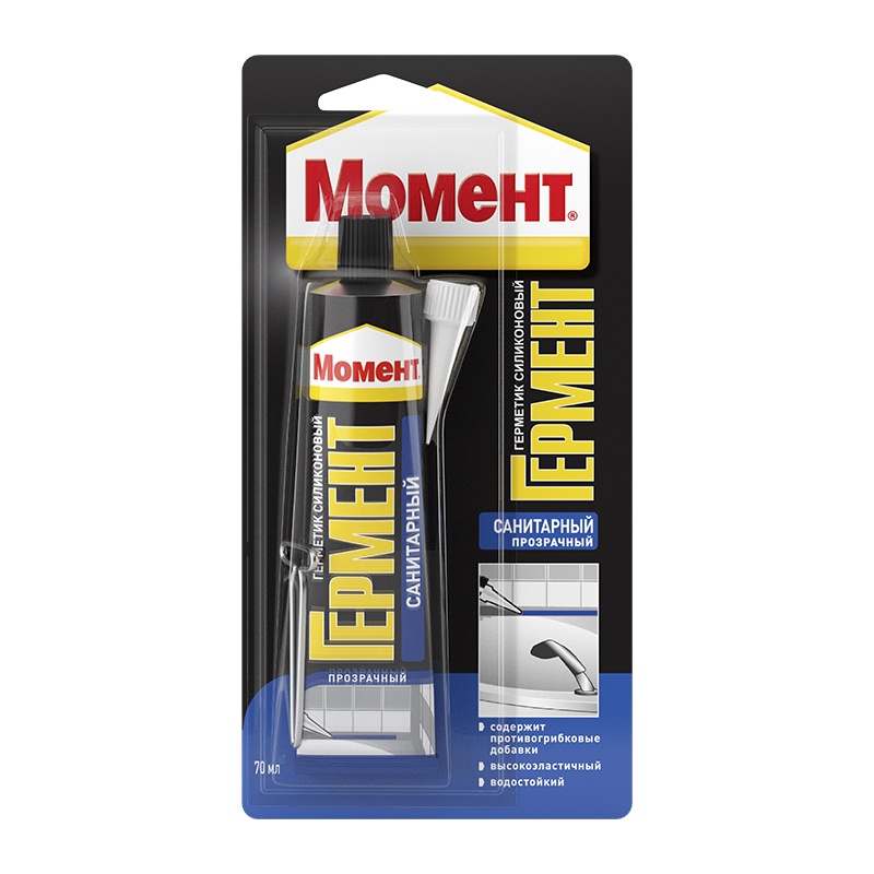Герметик силикон белый санитарный 70мл 3002433 Момент Гермент фото