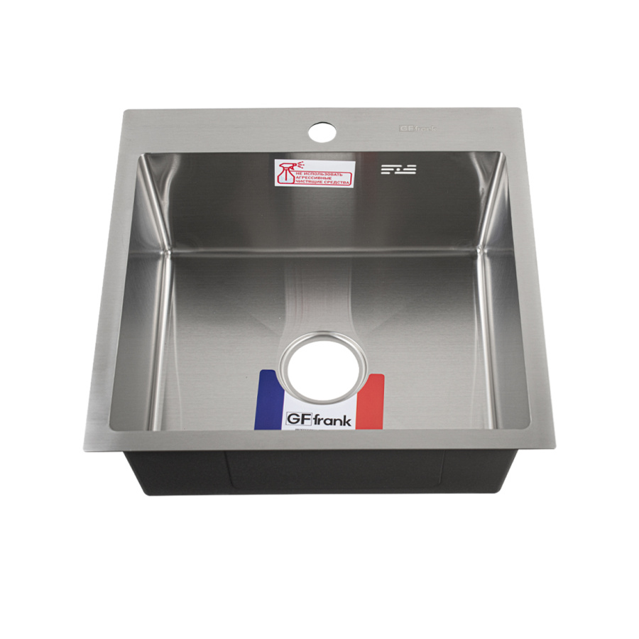 Мойка GFFrank 50*50 гл ч 20см, большой сифон с переливом 50502 фото