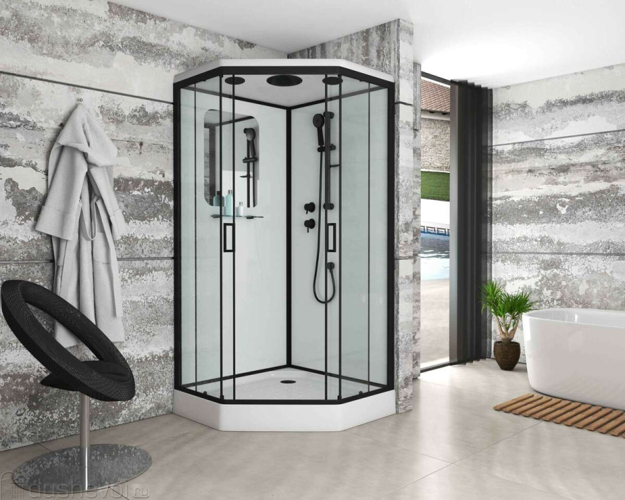 Душевая кабина Niagara Premium NG-6901-01D BLACK (90*90*220) низ.поддон(16см)черный,стекло тониров фото