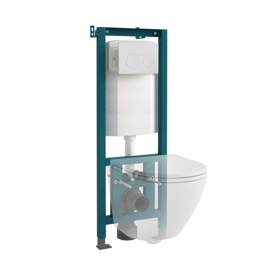 Инсталляция EvaGold 400  + унитаз K701 + кнопка смыва 07, пласт.прямоуг.хром матов. ХИТ!! фото