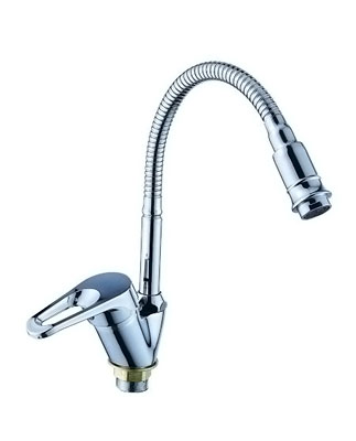 Смеситель д/кухни шар. с гибким регулирующим изливом, креп. гайка Викинг 587028 d40 Антей фото