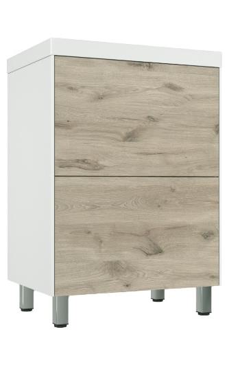 Тумба "ПАЛЕРМО 60" 2 ящ напольная PUSH "Рускеала" с раковиной Marko Слим 60  фото