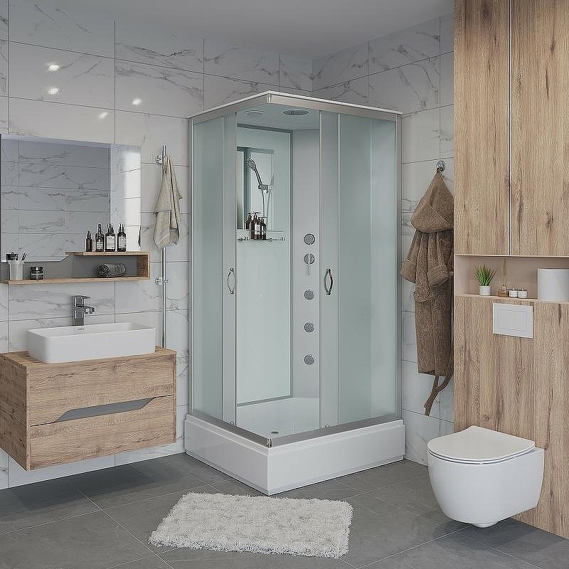 Душевая кабина Niagara Classic NG-33974-14QG (90*70*215) ср.п (26см), стекло матовое фото