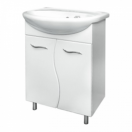 Тумба MDS (А) "Волна 60" с раковиной Уют 60 фото