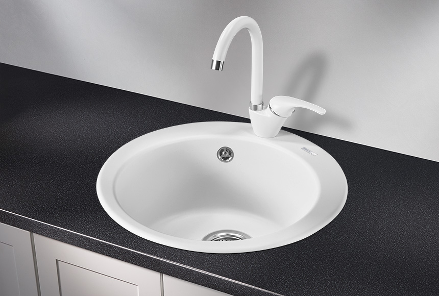 Мойка GRANULA кухонная кварцевая GR-4801 415*490 мм арктик фото