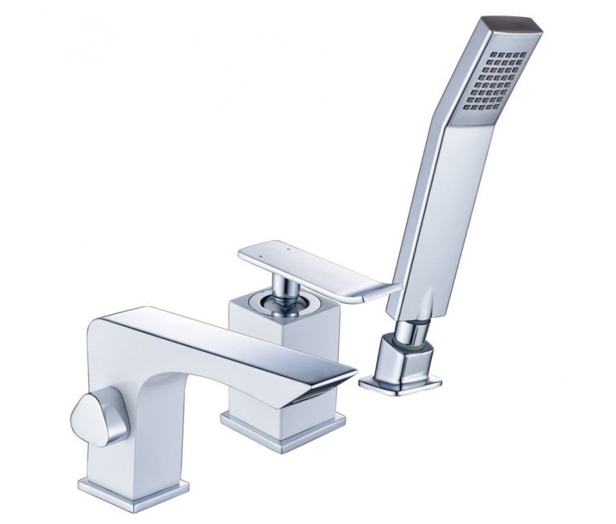 Смеситель LEMARK на борт ванны LM5845CW "Контест" хром/белый  фото