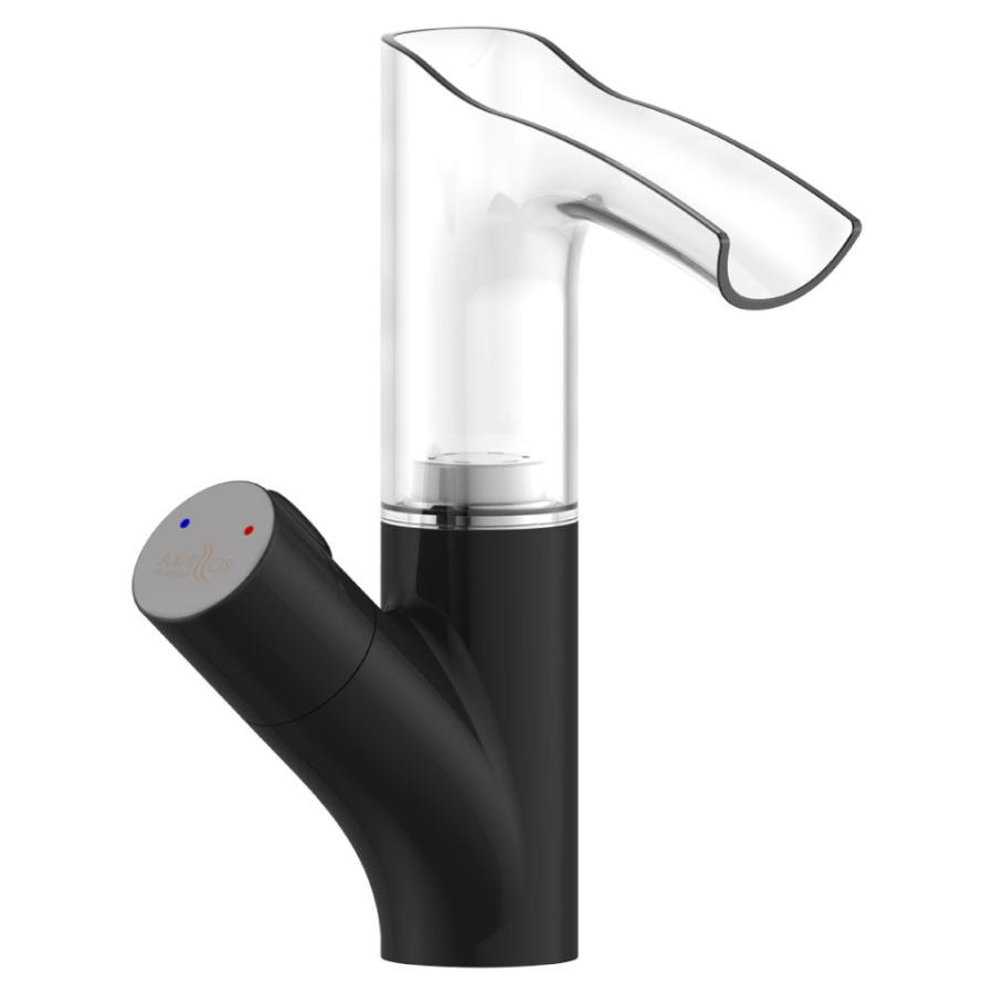 Смеситель ROSSINKA д/кухни Z35-30B с подсветкой черный  фото