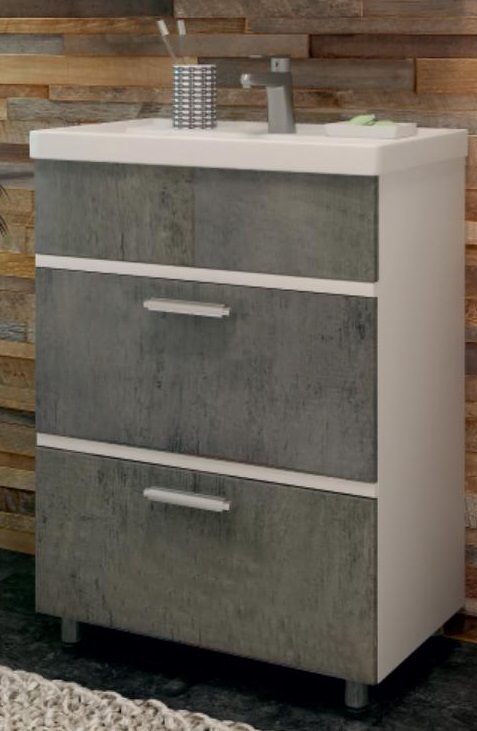 Тумба "OLIVER 60" кора дуба с раковиной Фостер 600 фото