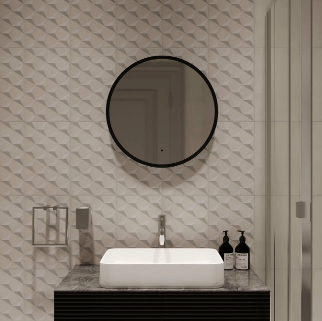 Зеркало MIXLINE "МОНАКО" D600 бесконтактн.сенс. светодиодн.подсв. Черная окантовка фото