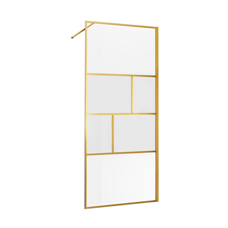 Душевая перегородка Walk-in VSW-1HC1009FBG.1000*2000.брошированое золото ст.проз/рифл фото