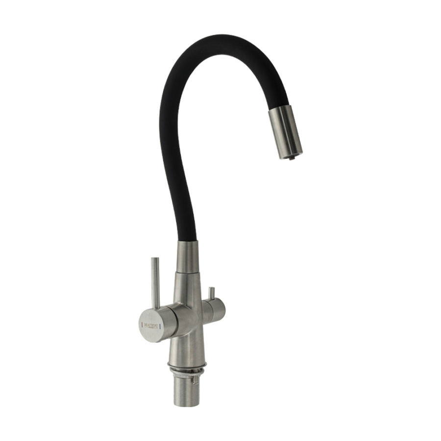 Смеситель MAGNUS д/кухни 91117 с фильтром гибкий черный фото