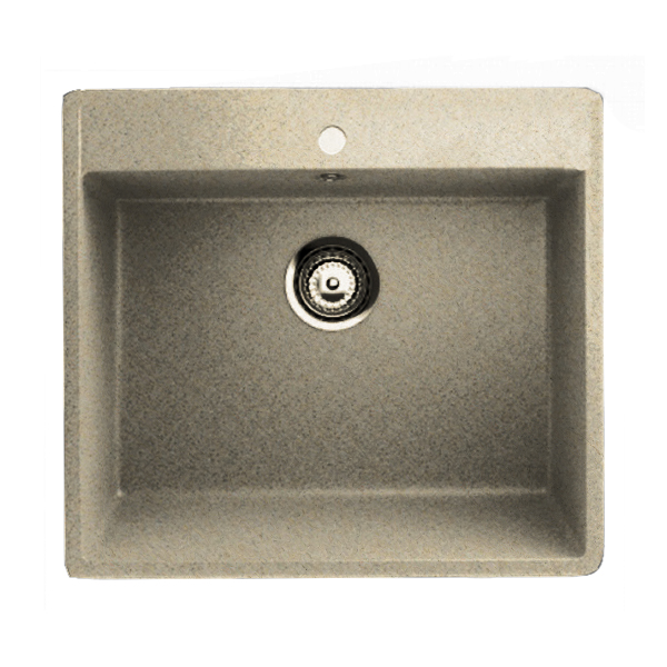 Мойка AGATA AG4C5 кварцевая квадратная глянцевая 545*485*170мм ПЕСОЧНАЯ фото