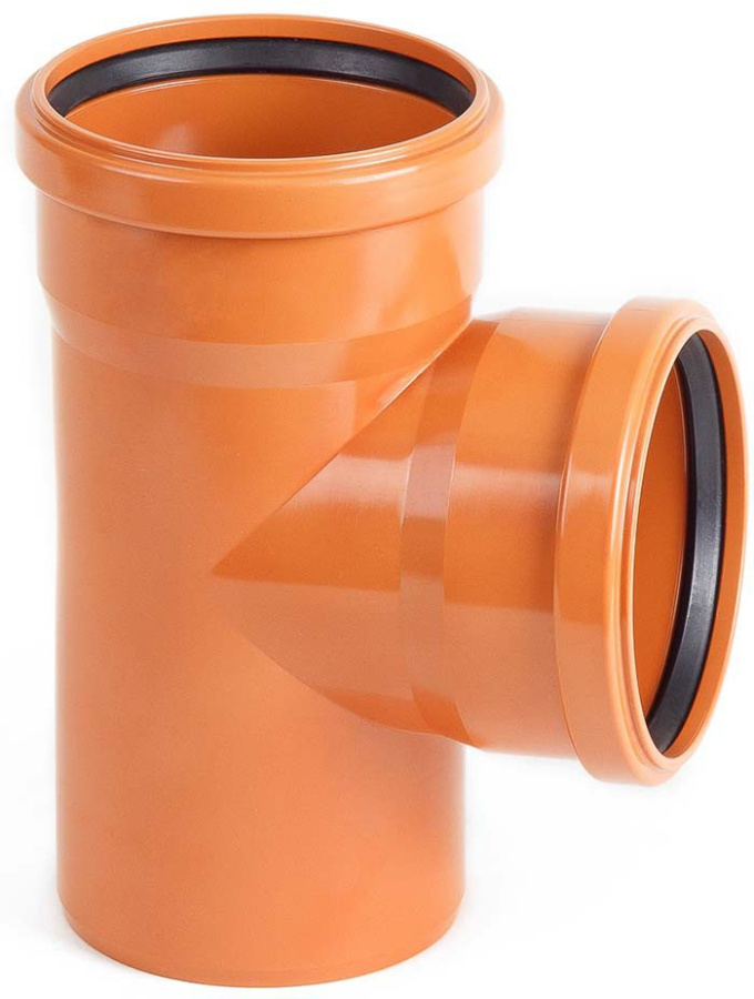 Тройник 110 на 110 угол 90 (РЫЖИЙ) фото
