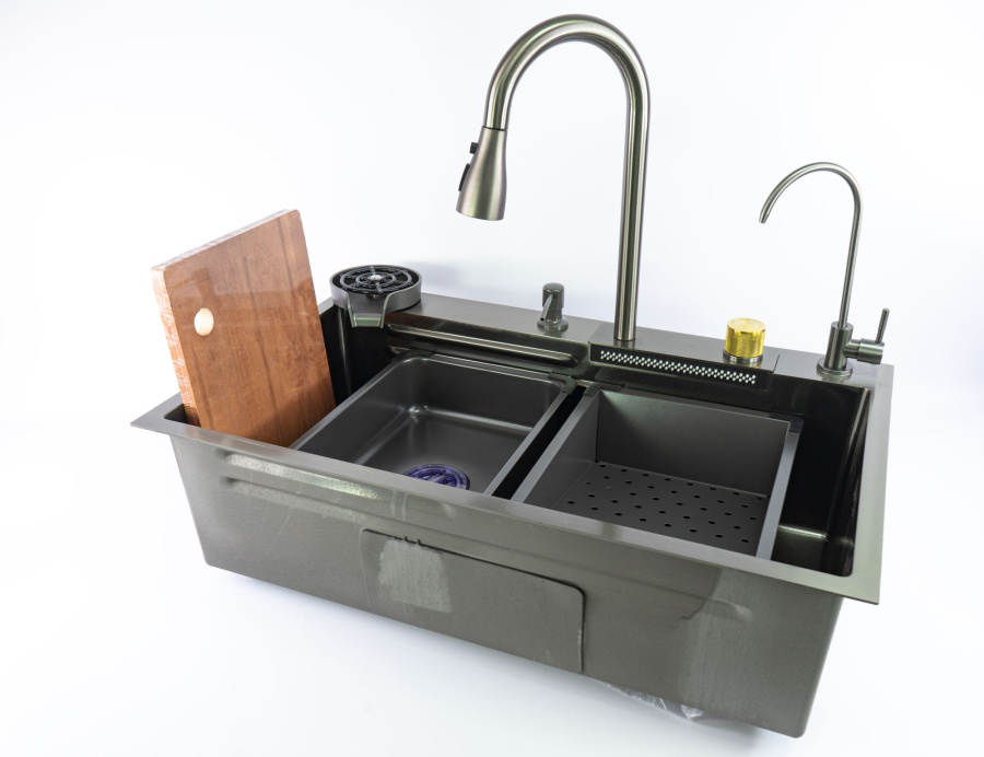 Мойка Fmark FSC003Q многофункциональная  750*460*220 нерж.сталь Графит фото