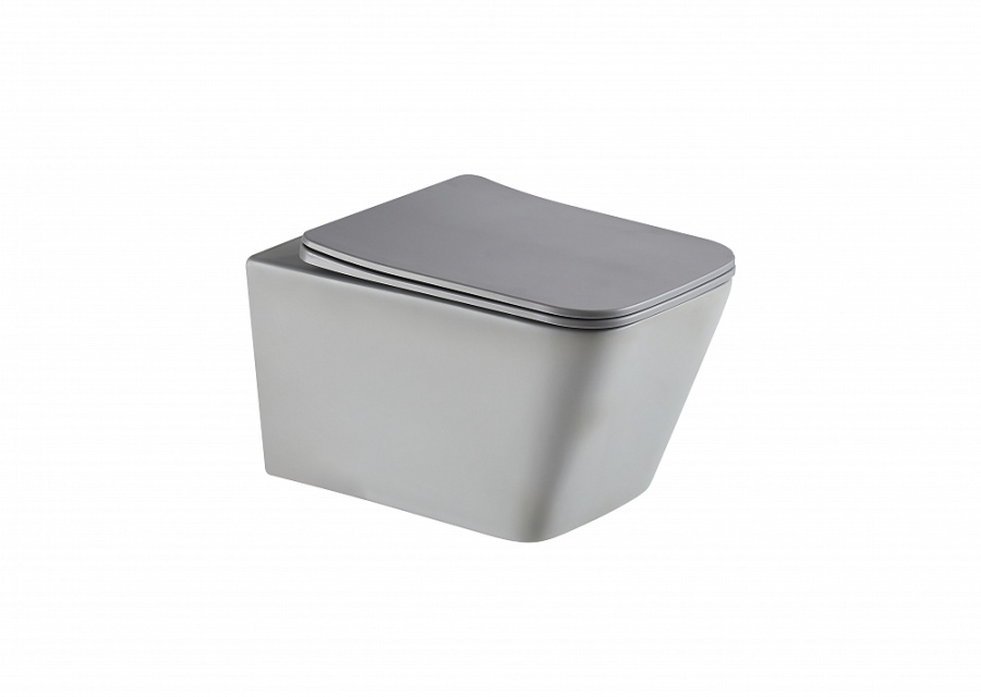 Унитаз подвесной K633GM серый матовый безободковый, сиденье тонкое ДП, крепления фото