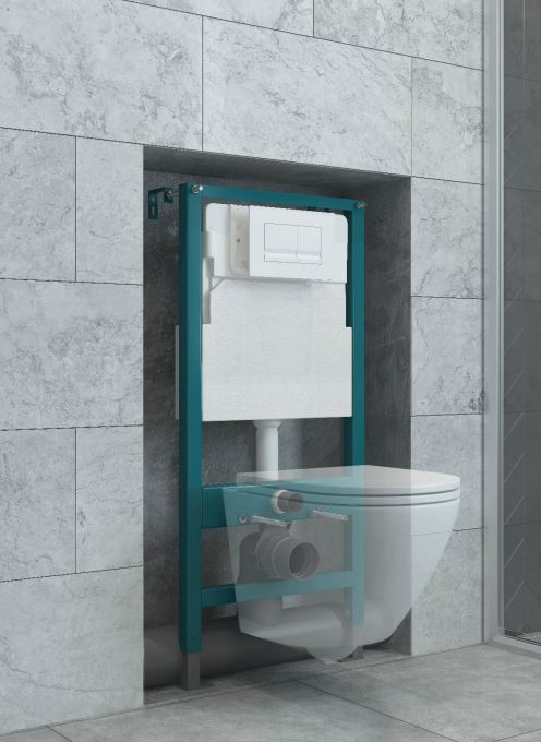 Инсталляция EvaGold 400  + унитаз K505Т + кнопка смыва EvaGold 01, пластик квадрат ,белая, фото