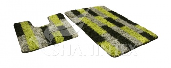 Набор ковриков д/ванной Super Shaggy 60*100, 60*50, №7 (Shahintex) Паркет зеленый 7287 фото