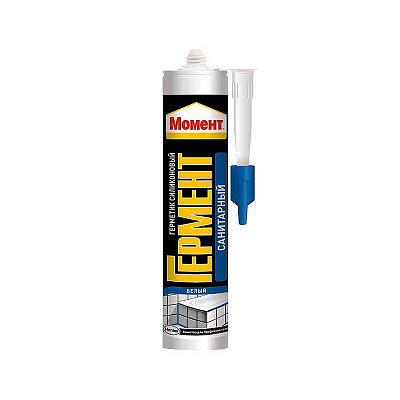 Герметик силикон белый санитарный 280 мл. 2033215 Момент Гермент фото
