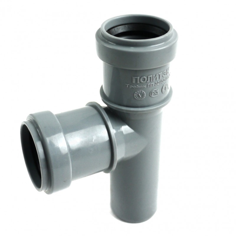 Тройник 32 на 32 угол 87 внутр.(Серая) фото