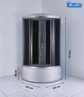 Душевая кабина ДАНА-718В (чёрная) 100*100*215 в.п #WF_CITY_VIN# картинка