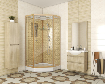 NG 7701DG (Ниагара) душевая кабина 90*90*210 н.п (стенки ЗОЛОТО) #WF_CITY_VIN# картинка