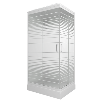КВАДРО 100*80 А Душевая кабина прямоуг., н.п., Белый, Полосы, ДН4 #WF_CITY_VIN# картинка