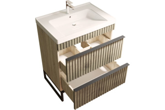 Тумба "ОКЛЕНД 70 "ДУБ МЕЛФОРМ с раковиной Грейс 70 #WF_CITY_VIN# картинка