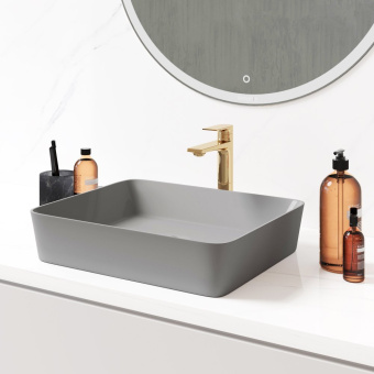 Раковина GR-3016GM (480*370*135) серая матовая #WF_CITY_VIN# картинка