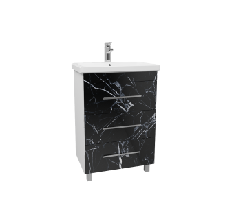 Тумба "КЕНИЯ 60" напольная Черный мрамор С РАКОВИНОЙ  COMO 60 #WF_CITY_VIN# картинка