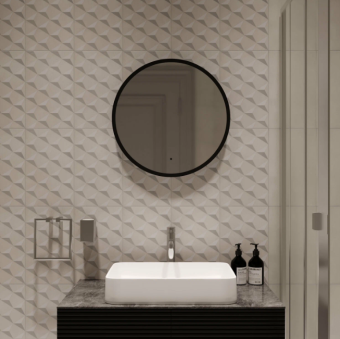 Зеркало MIXLINE "МОНАКО" D600 бесконтактн.сенс. светодиодн.подсв. Черная окантовка #WF_CITY_VIN# картинка