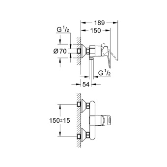 GROHE. Смеситель для душа BauLoop, 23340000 #WF_CITY_VIN# картинка