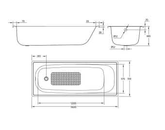 Ванна стальная "Europa" 160*70 #WF_CITY_VIN# картинка