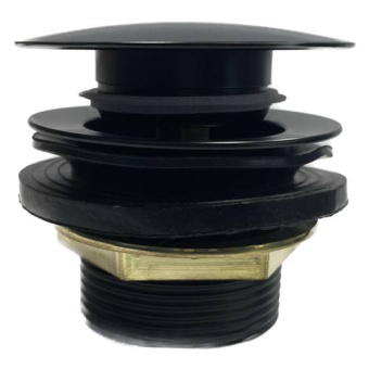 Донный клапан 1 1/2 Potato P004-6 нажимной, черный  #WF_CITY_VIN# картинка