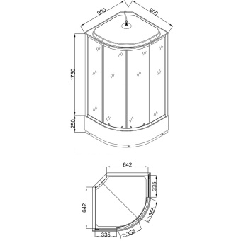 Душевая кабина CS-6690-25K,90*90*215 ср.п 25см, мозайка, стекло. 4мм,профиль хром.УСИЛЕННАЯ!!!! #WF_CITY_VIN# картинка