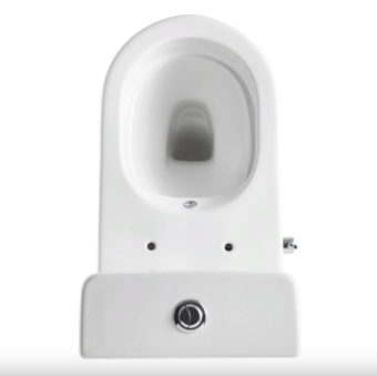 Унитаз компакт A2801B безободковый со встроенным биде + сиденье тонкое ДП #WF_CITY_VIN# картинка