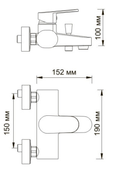 Смеситель Donau 5301 для ванны короткий излив Wasser KRAFT #WF_CITY_VIN# картинка