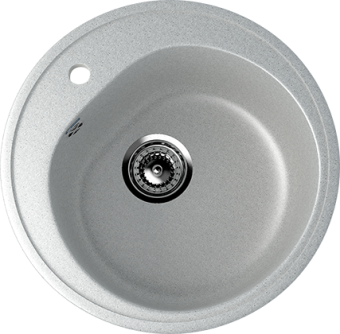 Мойка гранитная U-101-310 серый D505мм сифон в комплекте #WF_CITY_VIN# картинка