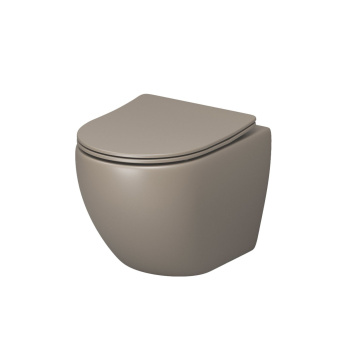 Унитаз подвесной GR-4455BRLMS Color безободковый СВЕТЛО-КОРИЧНЕВЫЙ МАТОВЫЙ #WF_CITY_VIN# картинка