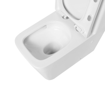 Унитаз GR-4486SQ Classic МОНОБЛОК БЕЛЫЙ безободковый с тонкой крышкой, микролифт, ТОРНАДО #WF_CITY_VIN# картинка