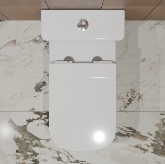 Унитаз-компакт EG307T безободковый ,круг смыв,сиденье тонкое ДП #WF_CITY_VIN# картинка