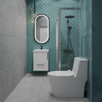 Монолит T1087 безободковый круговой смыв, сиденье тонкое ДП (с гофрой и подводкой) #WF_CITY_VIN# картинка