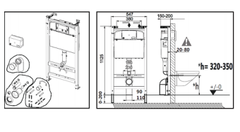 (SET) MERIDIAN Унитаз подвес + инстал + кнопка + сид Roca #WF_CITY_VIN# картинка