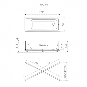 Акриловая ванна Элис 170 #WF_CITY_VIN# картинка