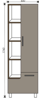 Пенал-шкаф "Catherine 60 №2" белый камень #WF_CITY_VIN# картинка