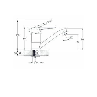 Смеситель д/раковины D151352-6 с коротким изливом #WF_CITY_VIN# картинка